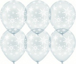 Вв (12''/30 см) Искры снежинок, Прозрачный (600), кристалл, 5 ст, 25 шт.