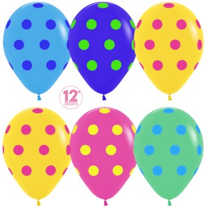 Sp (12''/30 см) /Цветные точки, Ассорти, пастель, 5 ст, 50 шт.