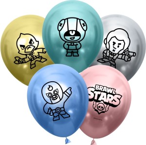 ДБ (12&quot;/30 см) Brawl Stars, Герои, дизайн №2, Ассорти, хром, 2 ст, 25 шт.