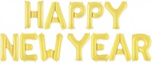 Набор шаров-букв (16&quot;/41 см) Мини-Надпись &quot;Happy New Year&quot;, Золото, 1 шт. в упак.