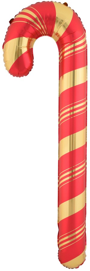 Fa (59''/150 см) Фигура, Леденец трость (надув воздухом), Красный/Золото, 1 шт.
