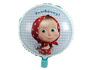 Вз (18''/46 см) Круг, РУС Маша и Медведь Ромашки, 1 шт.