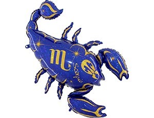 Gr (50''/127 см) Зодиак Скорпион синий, 1 шт.