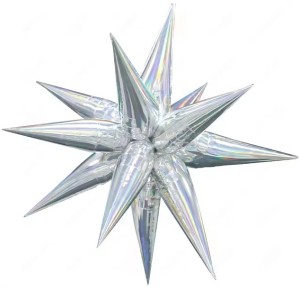 Fa 3D (26''/66 см) Звезда, Составная, Серебро, Голография, 1 шт. в уп.