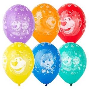 Bb (14''/35 см) /Шелкография пастель Маша и Медведь, 25 шт.