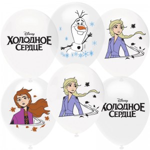 Орб (12&quot;/30 см) Холодное сердце, Белый (200)/Прозрачный (600), кристалл, 1 ст, 25 шт.