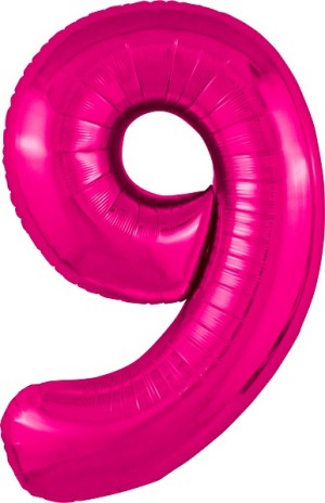Ag (40''/102 см) Цифра, 9 Slim, Фуксия, 1 шт. в уп.