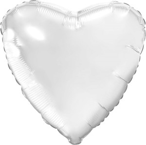 Ag (36''/91 см) Сердце, Белый блеск, 1 шт. в уп.