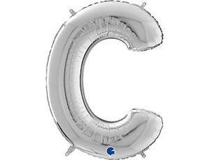 Gr БУКВА &quot;С&quot; (26&quot;/66 см) Silver (1 шт.)