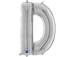 Gr БУКВА &quot;D&quot; (26&quot;/66 см) Silver (1 шт.)