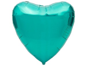 Ag (18''/46 см) Сердце Бирюзовый, 1 шт.