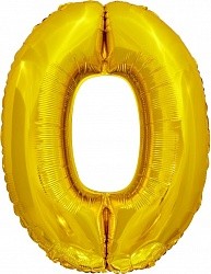 Fa (34''/86 см) Цифра, 0, ЭКО, Золото, в упаковке 1 шт.