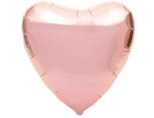 Ag (18''/46 см) Сердце, Розовое Золото, 1 шт.