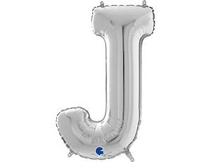 Gr БУКВА &quot;J&quot; (26&quot;/66 см) Silver (1 шт.)