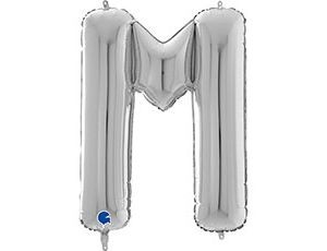 Gr БУКВА &quot;M&quot; (26&quot;/66 см) Silver (1 шт.)