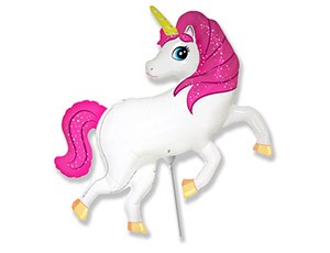 Fm (14''/41 см) /Мини-фигура, Единорог розовый, 5 шт.