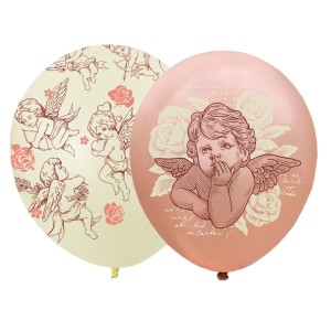 M (12''/30 см) Набор шаров ассорти рис. Ангелы, 25 шт.