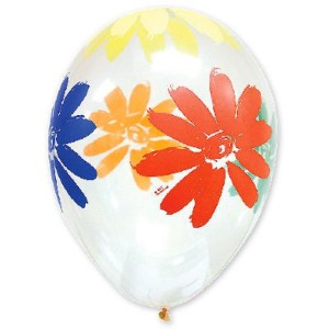 Bb (14''/35 см) /Шары шелкография кристалл Ромашки, 25 шт.