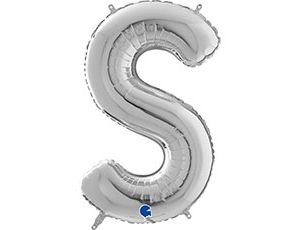 Gr БУКВА &quot;S&quot; (26&quot;/66 см) Silver (1 шт.)