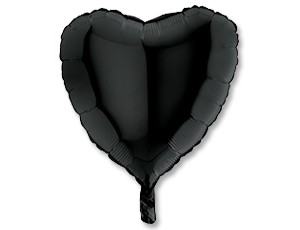 Gr (36''/91 см) СЕРДЦЕ Пастель Black, 1 шт.