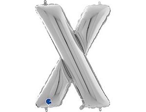 Gr БУКВА &quot;X&quot; (26&quot;/66 см) Silver (1 шт.)