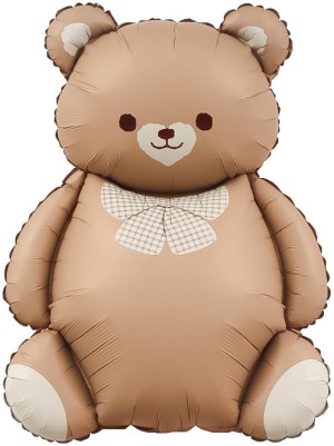 Fa (35''/89 см) Фигура, Мишка с бантом, Коричневый, Сатин, 1 шт.